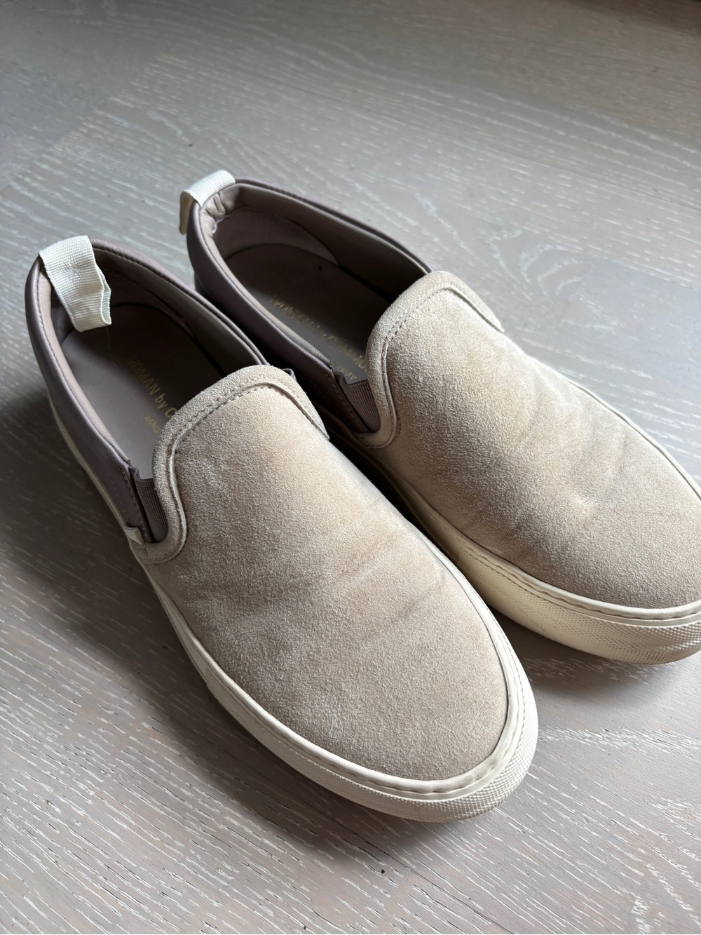 Common Projects suede slip ons